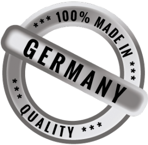 Stempel mit Aufschrift "100% Made in Germany - Quality"